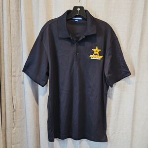Port Authority Rock Star Energy Drink Gold and Black Polo Shirt Classic Design